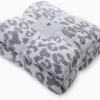MH MYLUNE HOME Ultra Soft Micro Plush White Grey Leopard Blanket (51x63 inches)