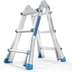 LUISLADDERS Ladder, A Frame 3 Step Ladder Telescoping Ladder
