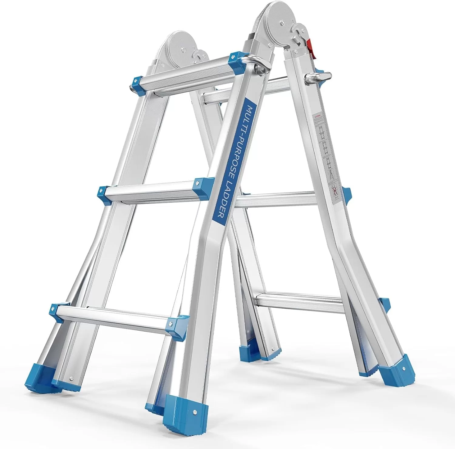 LUISLADDERS Ladder, A Frame 3 Step Ladder Telescoping Ladder