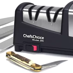 Chef’sChoice 290 Knife Sharpeners AngleSelect Hybrid 15 and 20-Degree Diamond Hone, 3-Stage, Black