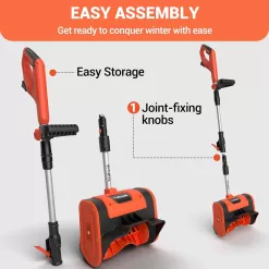 VOLTASK Cordless Snow Shovel - 20V | 10-Inch | 4-Ah Cordless Snow Blower, SS-20C