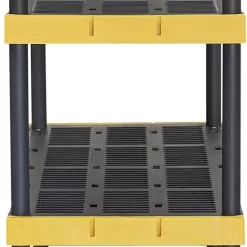 CX Black & Yellow, 4-Tier Heavy Duty Plastic Storage Shelving Unit, 200lbs/shelf (55”H x 48”W x 20”D)