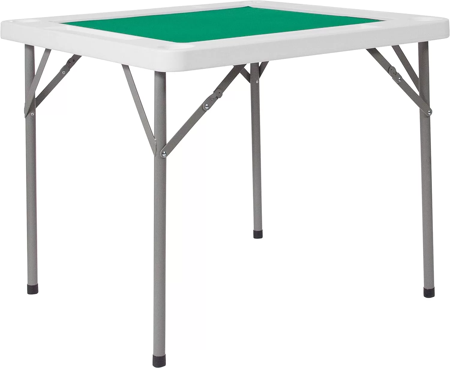 Flash Furniture Silas 34.5" Square Folding Card Table, White/Green