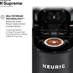 Keurig® K-Supreme Single Serve K-Cup Pod Coffee Maker, MultiStream Technology, Black