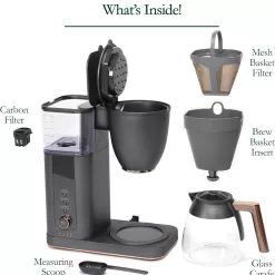 Café Specialty Drip Coffee Maker | 10-Cup Glass Carafe | WiFi Enabled Voice-to-Brew Technology | Matte Black