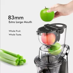 SiFENE Cold Press Whole Slow Masticating Juicer, Easy-Clean, High Yield Fruit & Veg Juice, BPA-Free, Gray