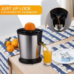 Homeleader Electric Citrus Juicer, Lemon Squeezer with Stainless Steel, Black