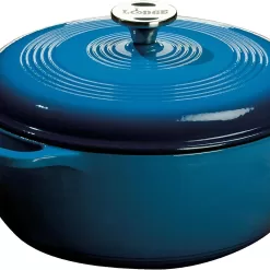 Lodge 6 Quart Enameled Cast Iron Dutch Oven with Lid – Blue