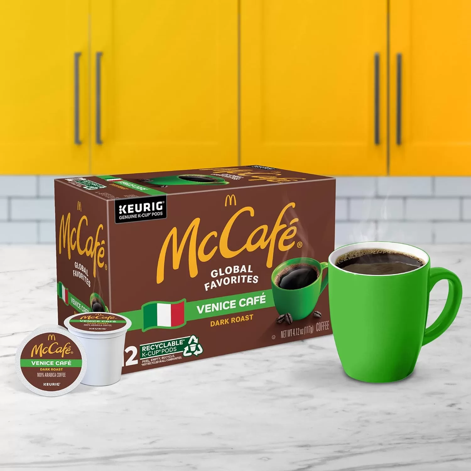 McCafe Venice Cafe, Single Serve Coffee Keurig K-Cup Pods, Dark Roast Coffee, 72 Count (6 Packs of 12)