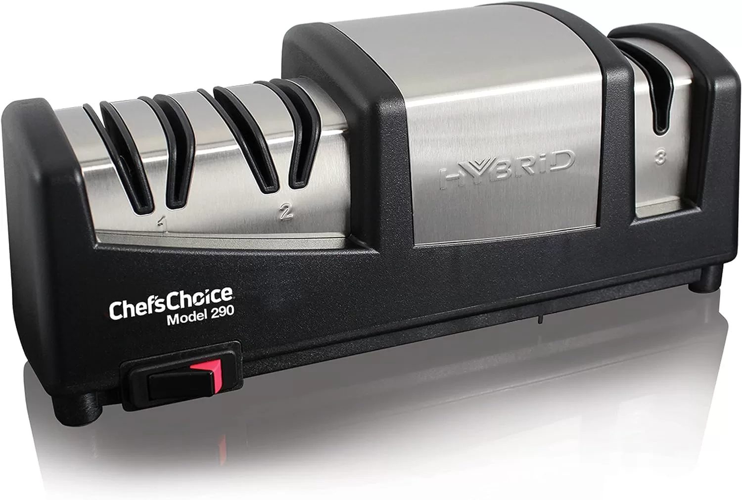 Chef’sChoice 290 Knife Sharpeners AngleSelect Hybrid 15 and 20-Degree Diamond Hone, 3-Stage, Black