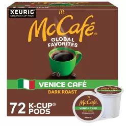 McCafe Venice Cafe, Single Serve Coffee Keurig K-Cup Pods, Dark Roast Coffee, 72 Count (6 Packs of 12)