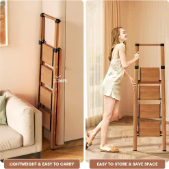 4 Step Ladder, Folding Step Stool with Convenient Handgrip, 330 lbs Capacity