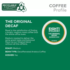Eight O'Clock Coffee The Original Decaf, Single-Serve Keurig K-Cup Pods, Medium Roast Coffee Pods, 24 Count (Pack of 4), Total 96 Count