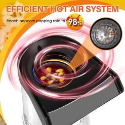 Vminno 1200W Fast Hot Air Popcorn Popper - 4.5 Quarts, Electric Popcorn Machine