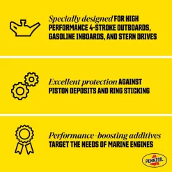Pennzoil Marine XLF Marine Outboard Synthetic Blend Engine Oil (1-Gallon, Case of 3)