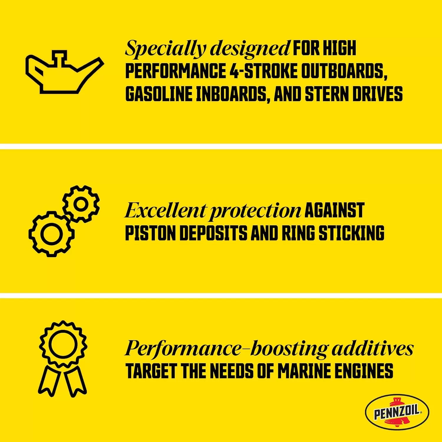 Pennzoil Marine XLF Marine Outboard Synthetic Blend Engine Oil (1-Gallon, Case of 3)