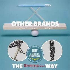 Bartnelli Pro Luxury Ironing Board - Extra Wide 51x19” with Heavy Duty Steam Iron Rest