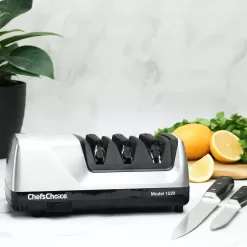 Chef'sChoice Hone Electric Knife Sharpener for 15 and 20-Degree Knives, 3-Stage, Gray