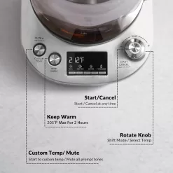 Mecity Tea Kettle Electric Tea Pot with Removable Infuser, 9 Preset Brewing Programs Tea Maker