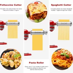 Pasta Maker Attachment Set for All KitchenAid Stand Mixer Included Pasta Sheet Roller, 3 Piece