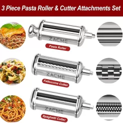 Pasta Maker Attachment Set for All KitchenAid Stand Mixer Included Pasta Sheet Roller, 3 Piece