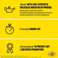 Pennzoil Ultra Platinum Full Synthetic 0W-40 Motor Oil (1 Quart, Case of 6)