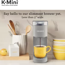 Keurig K-Mini Single Serve Coffee Maker, Studio Gray, 6 to 12 oz. Brew Sizes