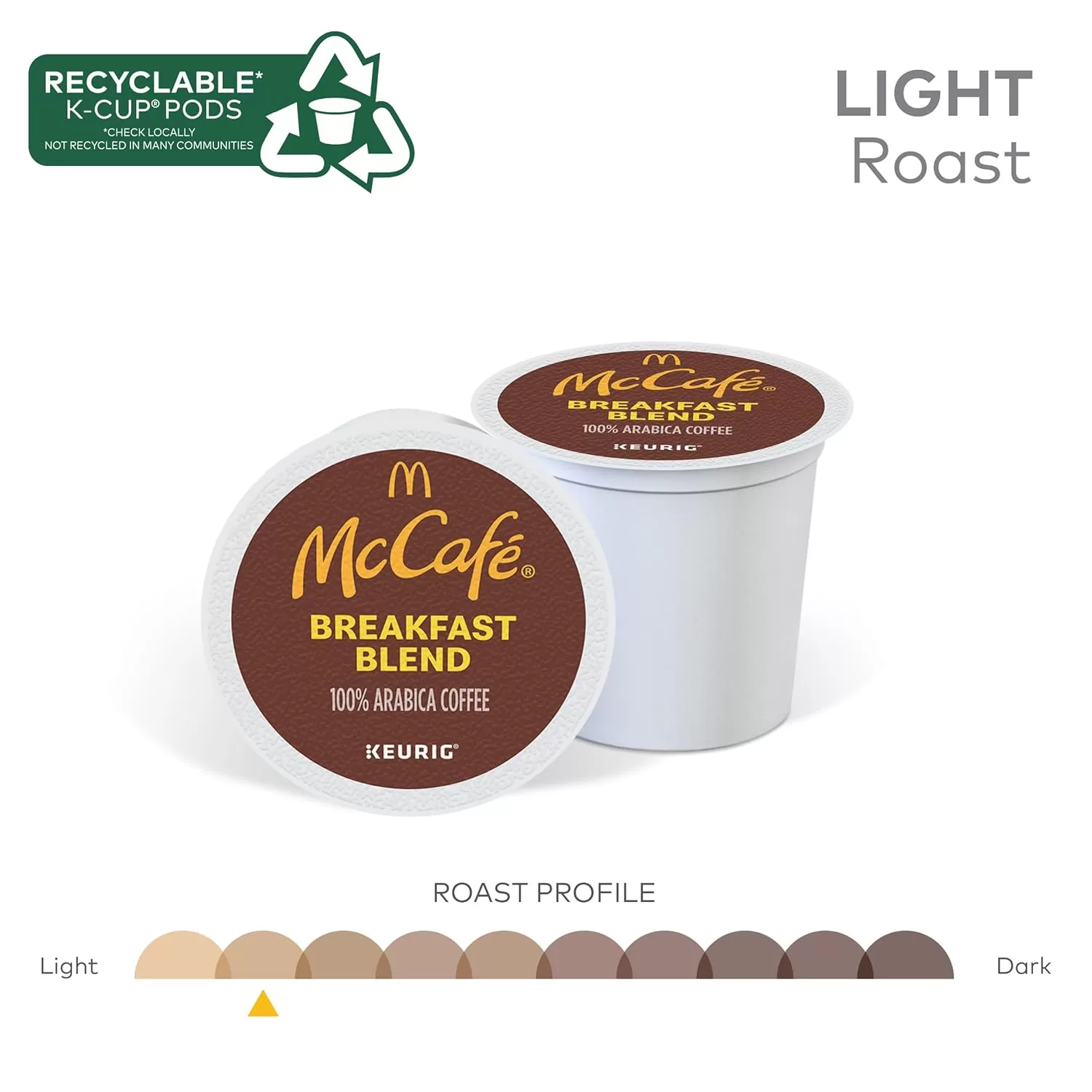 McCafe Breakfast Blend, Single-Serve Keurig K-Cup Pods, Light Roast Coffee Pods , 96 Count