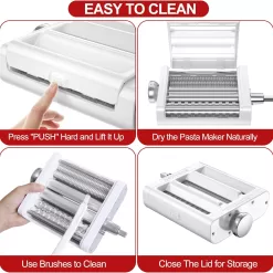 RETHONE Pasta Maker Attachment for KitchenAid Stand Mixers -3 in 1 Set Pasta Attachments