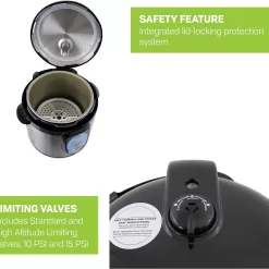 CAREY DPC-9SS Smart Electric Pressure Cooker and Canner, Stainless Steel, 9.5 Qt