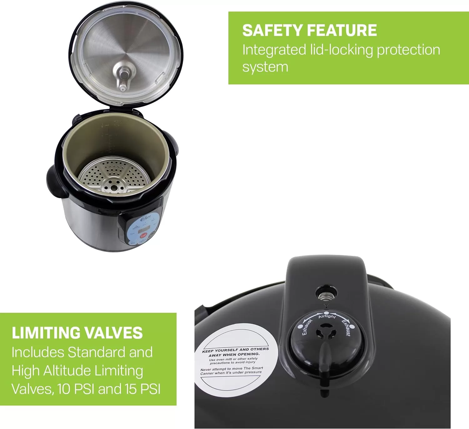 CAREY DPC-9SS Smart Electric Pressure Cooker and Canner, Stainless Steel, 9.5 Qt