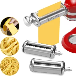 Pasta Maker Attachment Set for All KitchenAid Stand Mixer Included Pasta Sheet Roller, 3 Piece