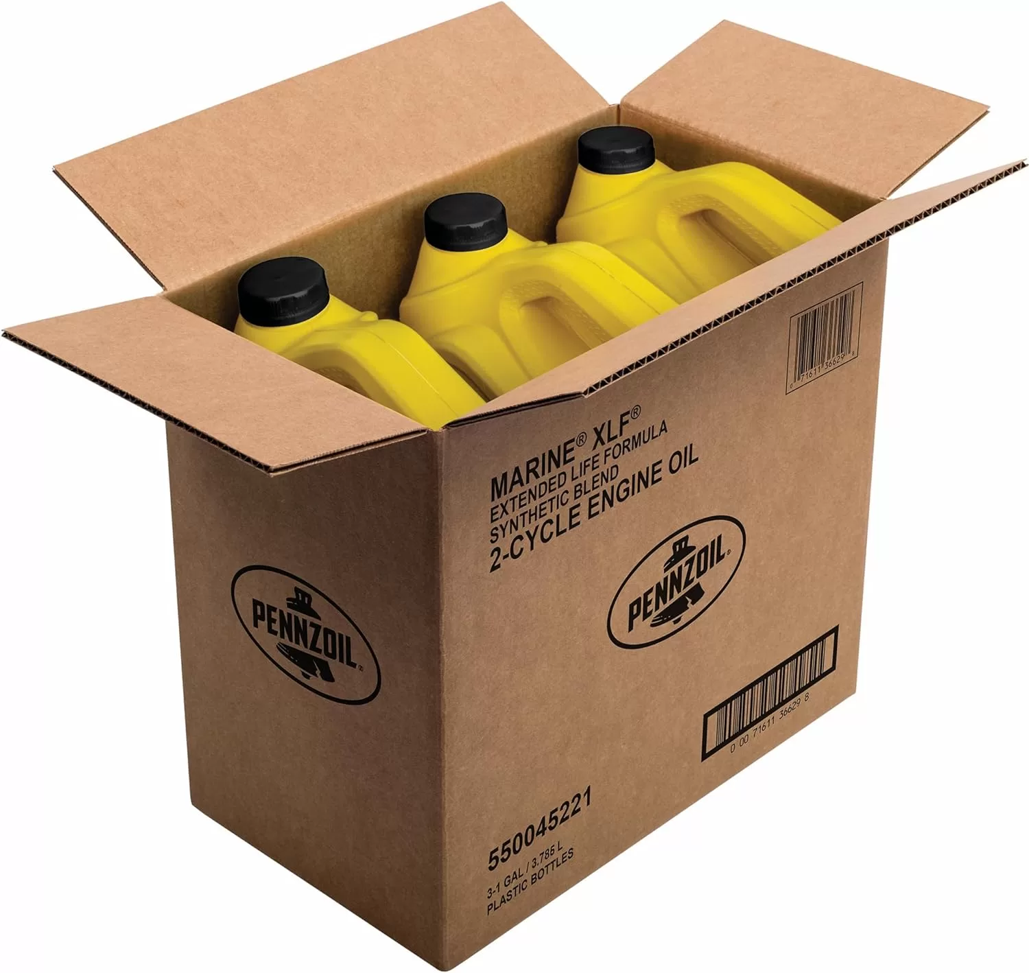 Pennzoil Marine XLF Marine Outboard Synthetic Blend Engine Oil (1-Gallon, Case of 3)