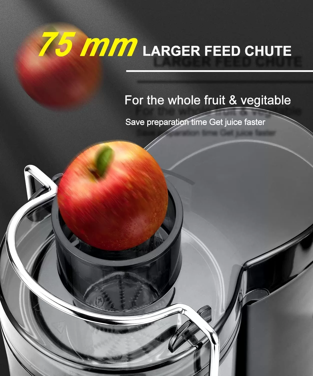 Tescook Juicer, 600W Juicer Machines 3 Speeds with 3'' Feed Chute
