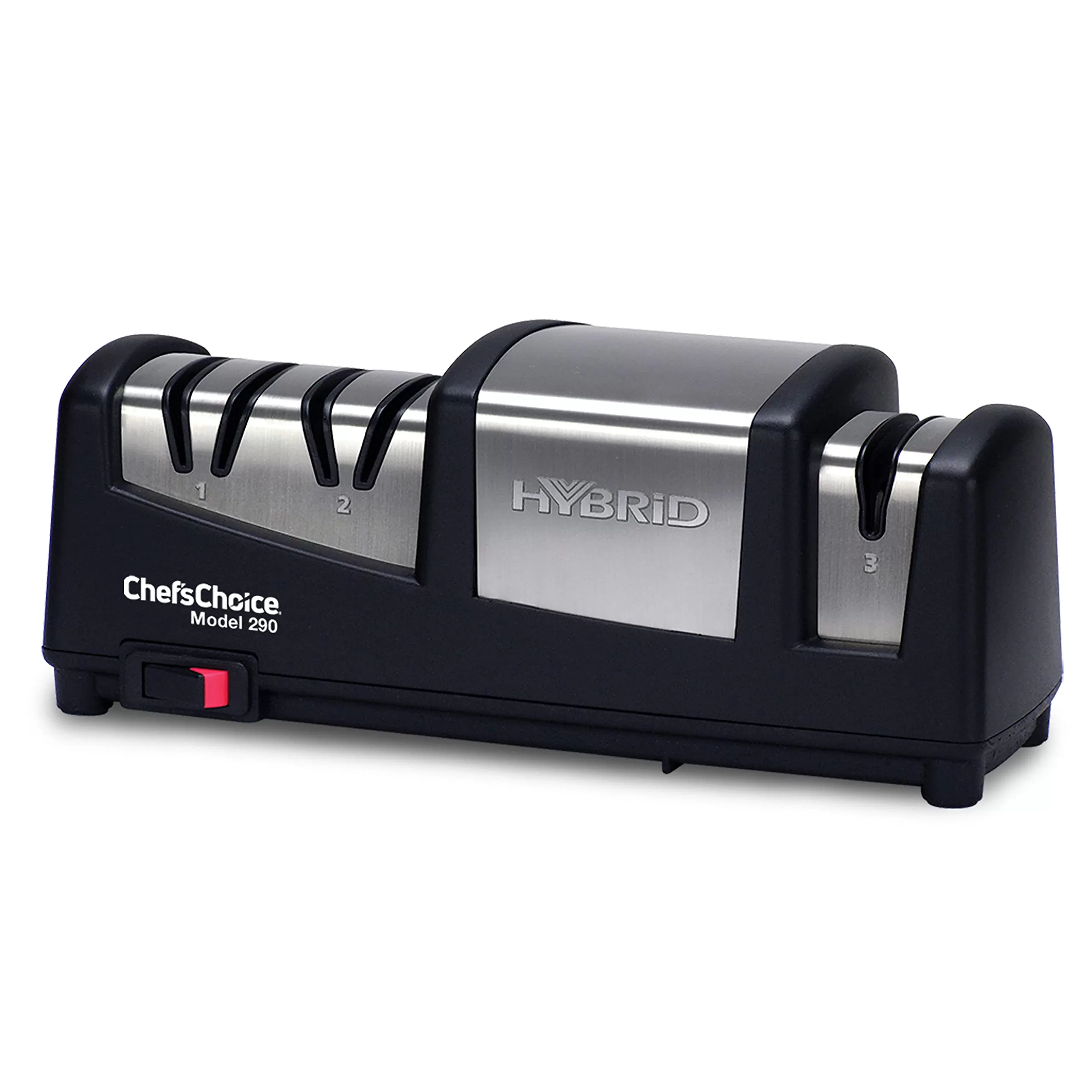 Chef’sChoice 290 Knife Sharpeners AngleSelect Hybrid 15 and 20-Degree Diamond Hone, 3-Stage, Black