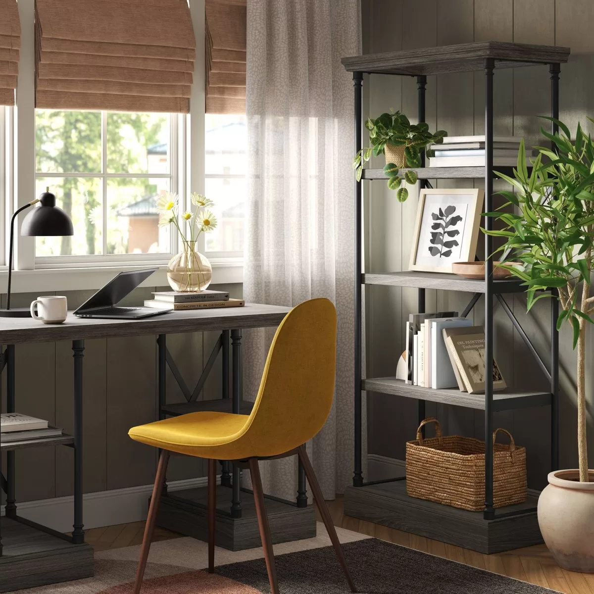 Threshold 65" Conway Cast Iron Bookshelf Gray