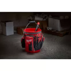 Milwaukee 2.17 in. W X 13.39 in. H Ballistic Nylon Bucket Organizer 32 pocket Black/Red 1 pc