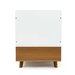 Humble Crew Morgan Mid-Century Kids' Toy Chest with Soft Close Lid and Storage Shelf Wood/White