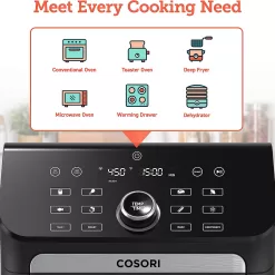 COSORI Air Fryer Oven Combo 7 Qt, Countertop Convection (100℉ to 450℉) , Stainless Steel, 1800W