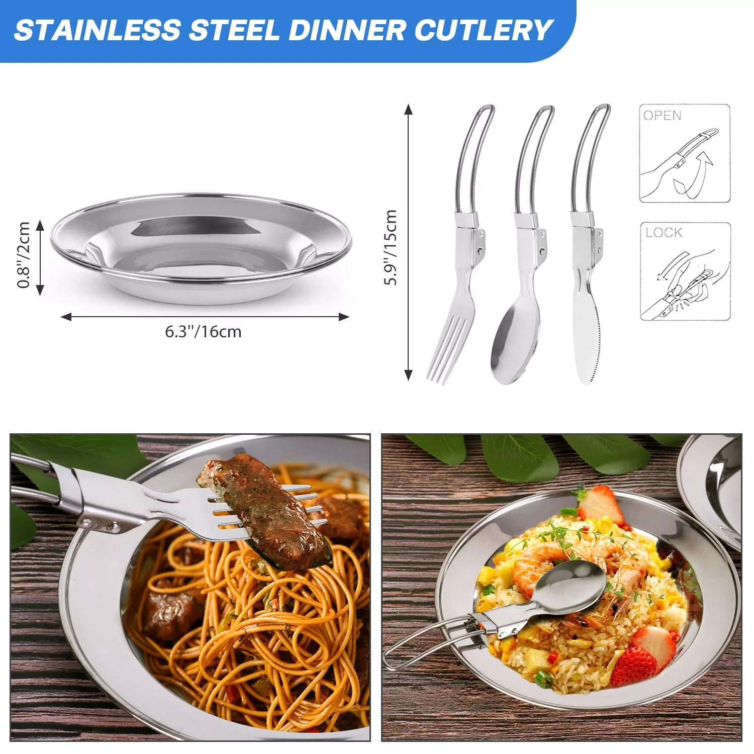 Odoland 15pcs Camping Cookware Mess Kit, Non-Stick Lightweight Pot Pan Kettle Set