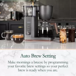 Café Specialty Drip Coffee Maker | 10-Cup Glass Carafe | WiFi Enabled Voice-to-Brew Technology | Matte Black