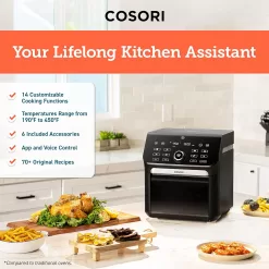 COSORI Air Fryer Oven Combo 7 Qt, Countertop Convection (100℉ to 450℉) , Stainless Steel, 1800W