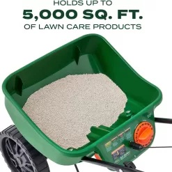 Scotts Turf Builder EdgeGuard Mini Broadcast Spreader - Holds Up to 5,000 sq. ft. of Lawn Product, Green