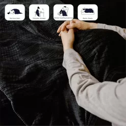 Electric Blanket Queen Size 84''X90'' - Heated Blanket with Dual Control Fast Heating 6 Heating Levels (Black)
