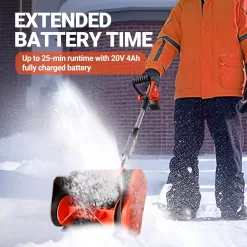 VOLTASK Cordless Snow Shovel - 20V | 10-Inch | 4-Ah Cordless Snow Blower, SS-20C