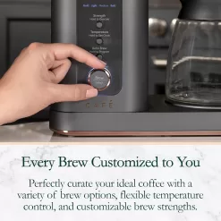 Café Specialty Drip Coffee Maker | 10-Cup Glass Carafe | WiFi Enabled Voice-to-Brew Technology | Matte Black