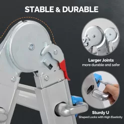 LUISLADDERS Ladder, A Frame 3 Step Ladder Telescoping Ladder