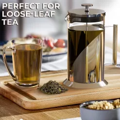 The Original Glass French Press Coffee Maker - Versatile Coffee Press, Tea Press w/ 4 Level Filtration (34oz)