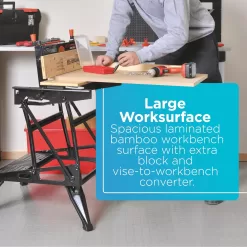 BLACK+DECKER Workbench, Workmate, Portable, Holds Up to 550 lbs (WM425-A)