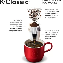 Keurig K-Classic Coffee Maker K-Cup Pod, Single Serve, Programmable, 6 to 10 oz. Brew Sizes, Black